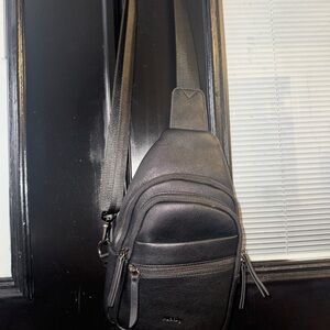 Black Leather Sling Bag